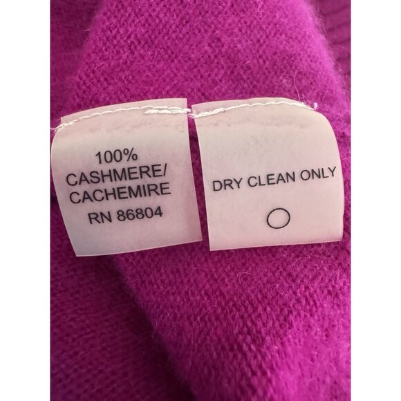 Magaschoni Magenta Women Large Cashmere Ruffle Cardigan Sweater Coquette Flaw - Picture 7 of 7